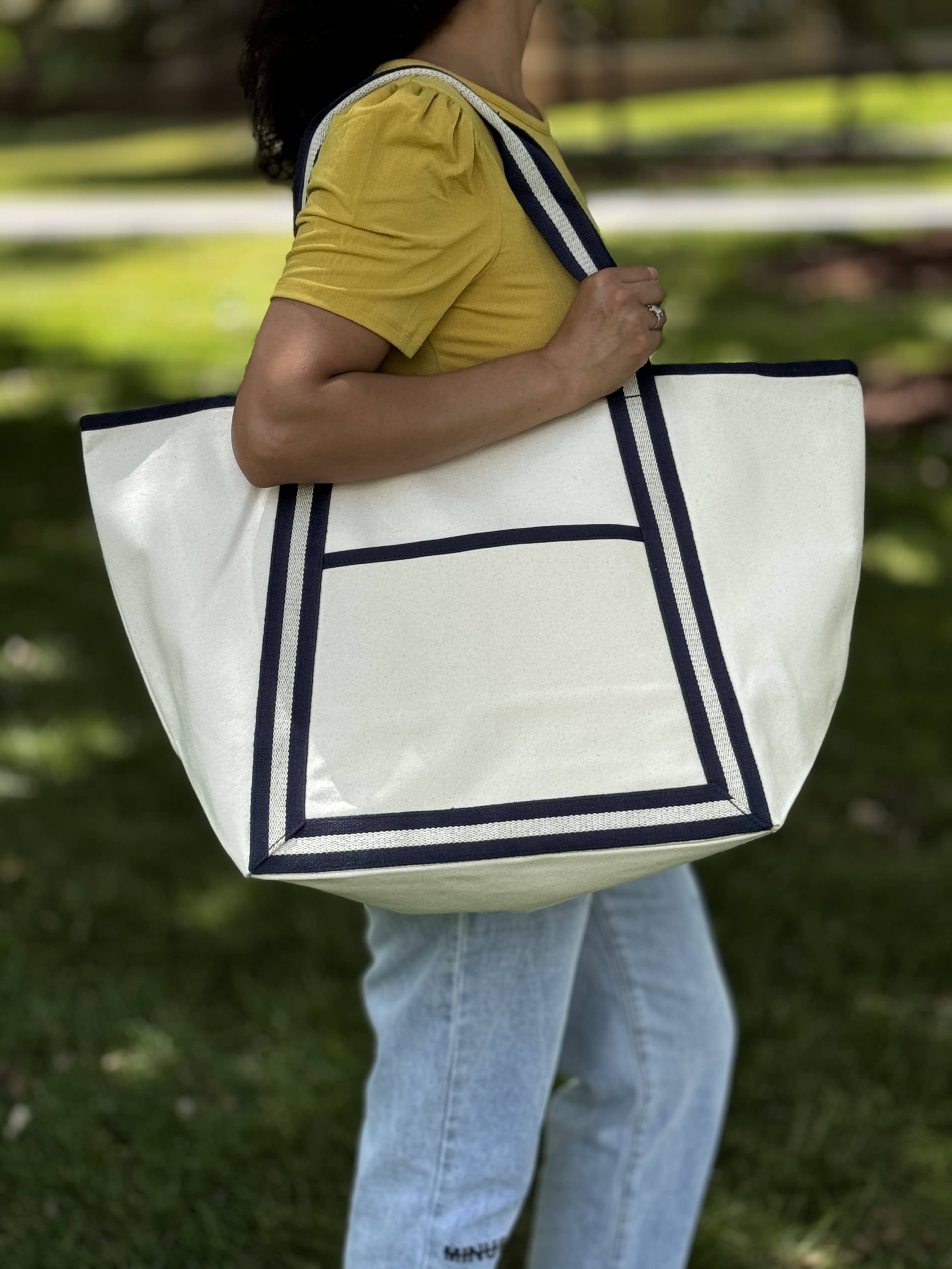 US Bags - Wholesale Tote Bag - Women's - Heavy Duty Seaside Canvas Boat Tote Bag | Beach Travel Daily5