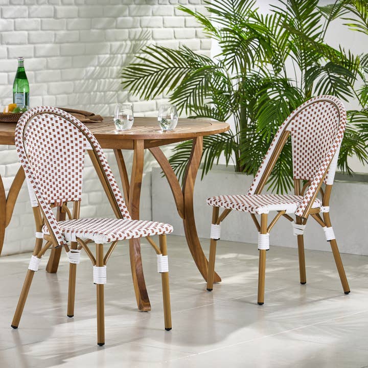 VTNG50 - Wholesale Patio Chair - Outdoor PE Ratten and Aluminum French Bistro Chairs