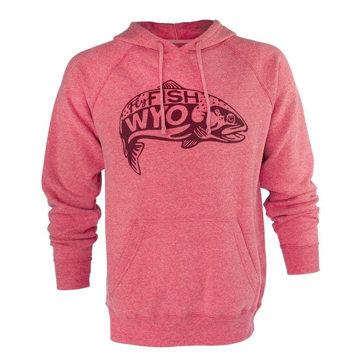 Fish Jump Hoodie - Pomegranate for wholesale by Fly Fish Wyoming