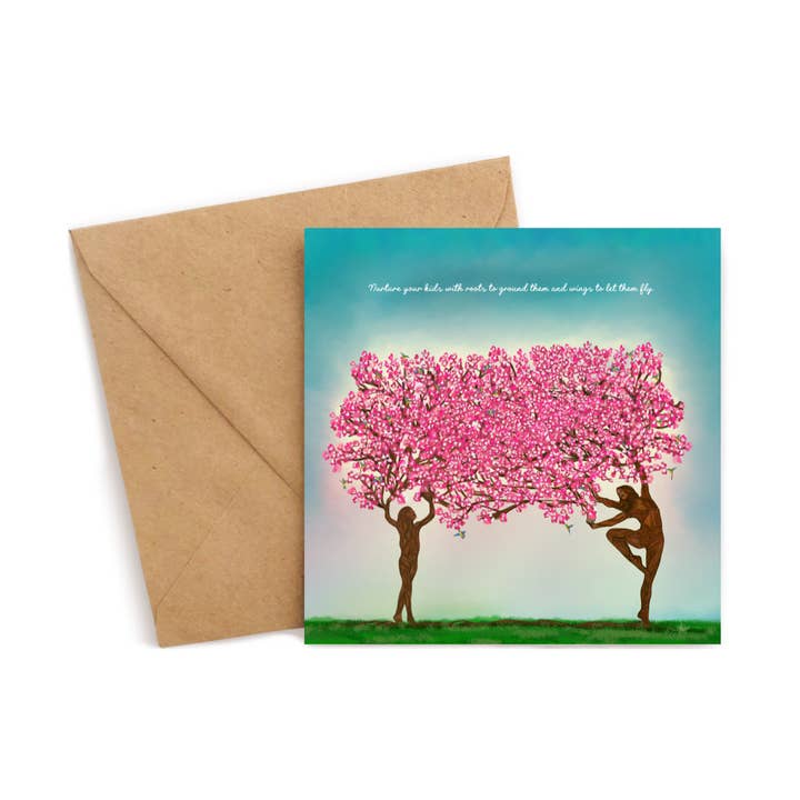 Rooted in Strength and Beauty with Quote | Greeting Card for wholesale by Art by Anna Alvarado