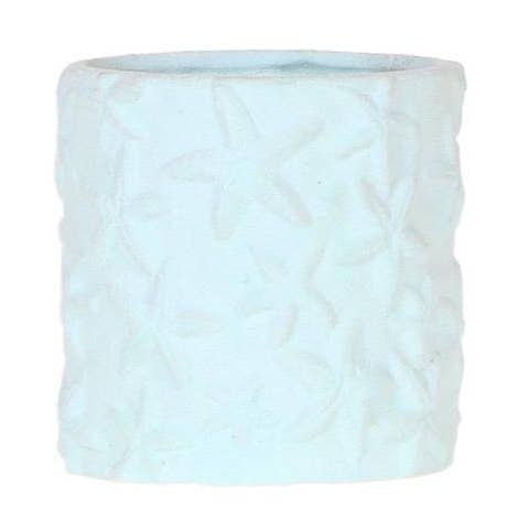 StarFish Pot Blue – Ø9cm – Maritime Decorative Pot with Starfish Relief – Flower Pot for Succulents, Houseplants & Herbs – Summery Coastal Style Decoration Made of Ceramic for wholesale by Oasis of Life