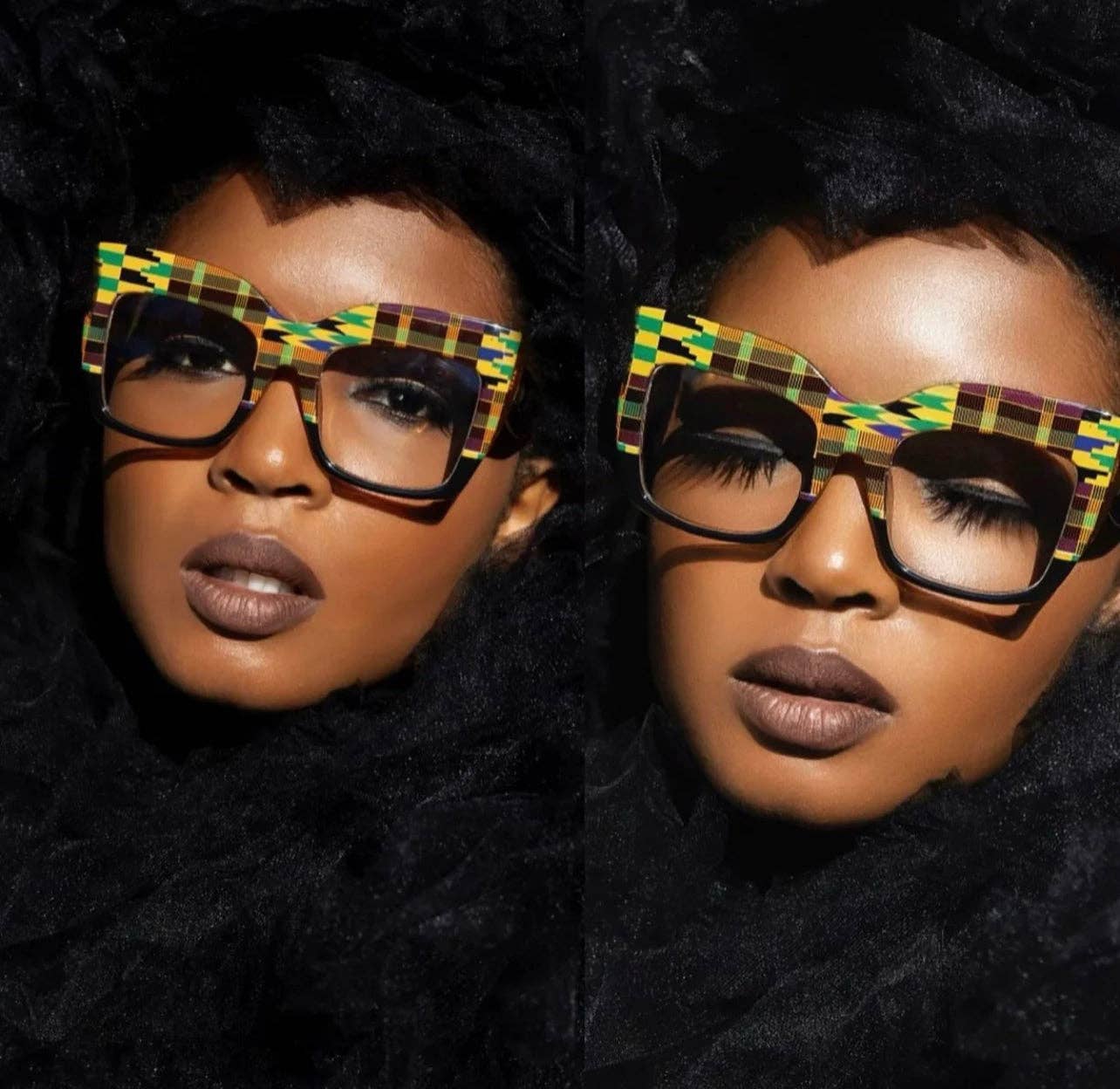 Occhiali da sole a occhi di gatto unisex unisex KB oversize neri