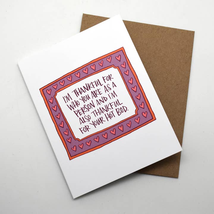 Carte de vœux reconnaissante pour ton corps sexy pour la vente par Frog & Toad Press