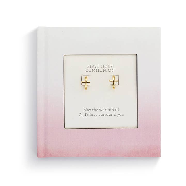 Girl First Communion Book and Earring Set - 5x5in for wholesale by DEMDACO