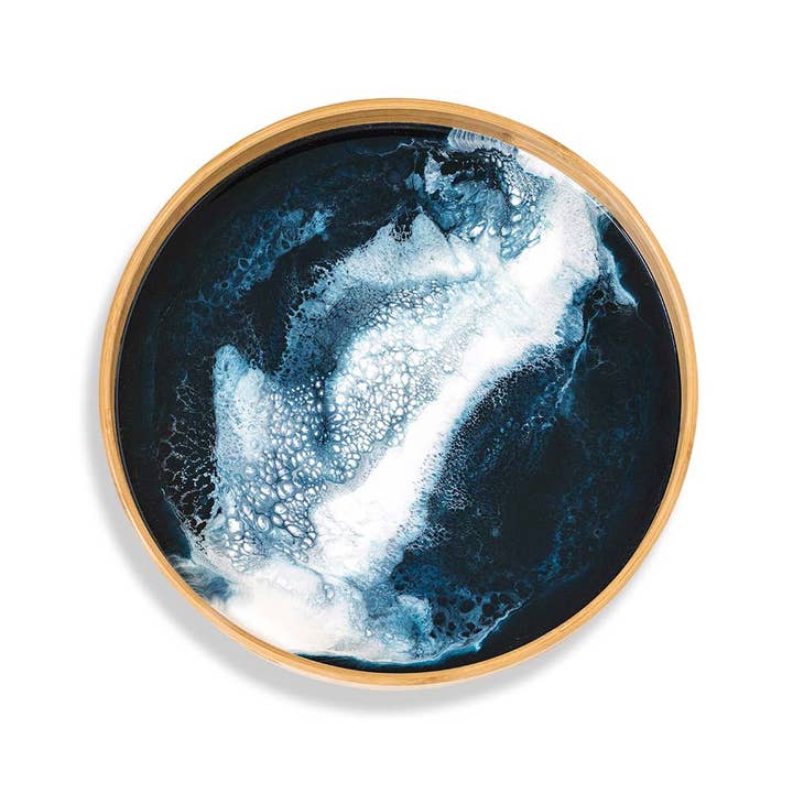 Lynn & Liana Designs - Wholesale Serving Tray - Round Bamboo Resin Serving Trays