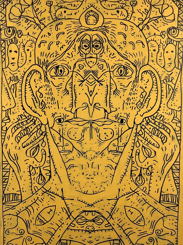 Mon propre rêve éparpillé. Marqueurs à l'acrylique et à l'huile sur toile. 24 « x 36". Œuvres de John Kline pour la vente par John Kline Artwork