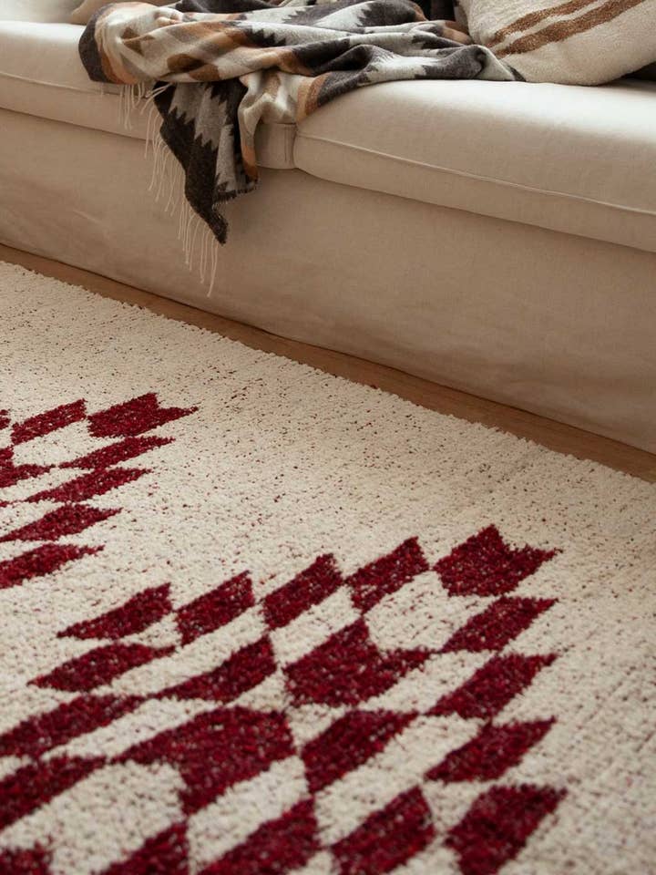 Rug Maya Borgogna per la vendita all'ingrosso da parte di Blankets Of The World