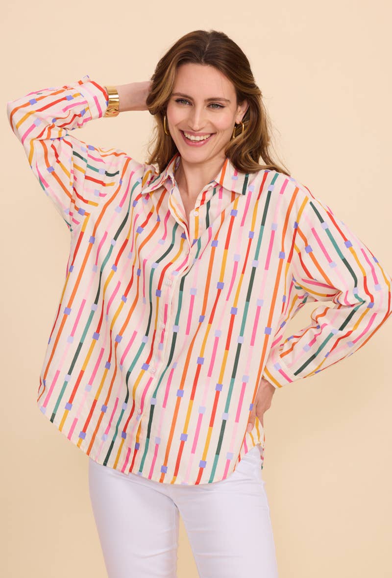 Beige Printed cotton shirt for wholesale on Faire3