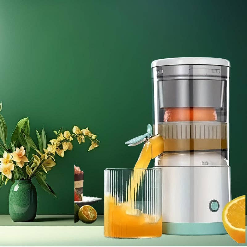 Verde claro Exprimidor de cítricos recargable por USB portátil automático con batería de iones de litio, vaso de ABS de grado alimenticio, exprimidor multifuncional redondo sin calefacción ≤ 36V238 de venta al por mayor en Faire0