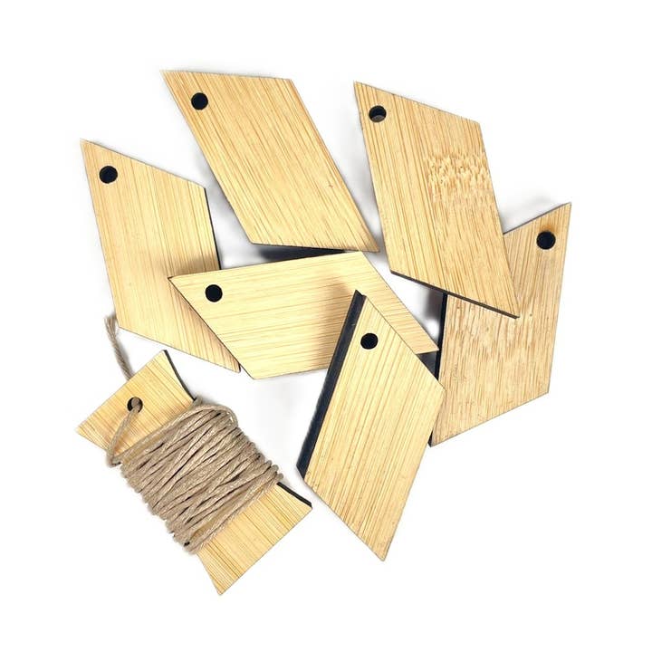 Étiquettes-cadeaux en bambou - Prisme 2,75" pour la vente par Floratrel