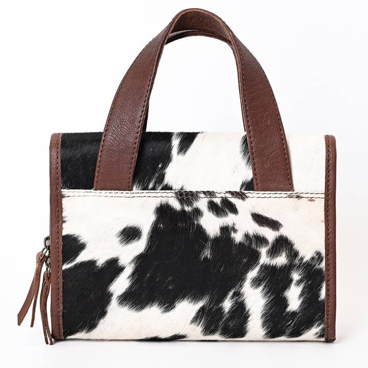 LS Western - Wholesale Tote bag – Women's - ADBGA395 Hair-On Cowhide Mini Bible Tote with Tooled Leather Cross Patch3