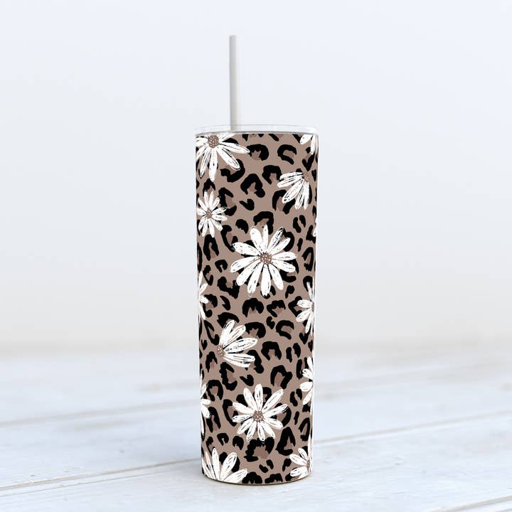 Thermal Tumbler 20oz - Daisy Leopard for wholesale by Livy Lou Designs + Co