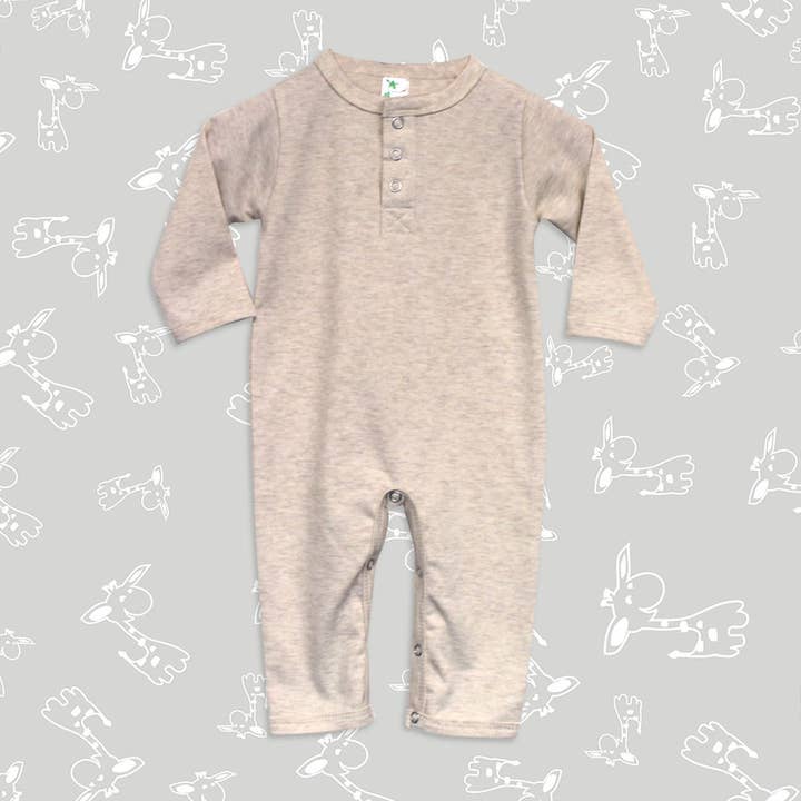 Laughing Giraffe - Wholesale Jumpsuit - Baby - Infant Baby Long Johns Henley Jumpsuit 6-PACK