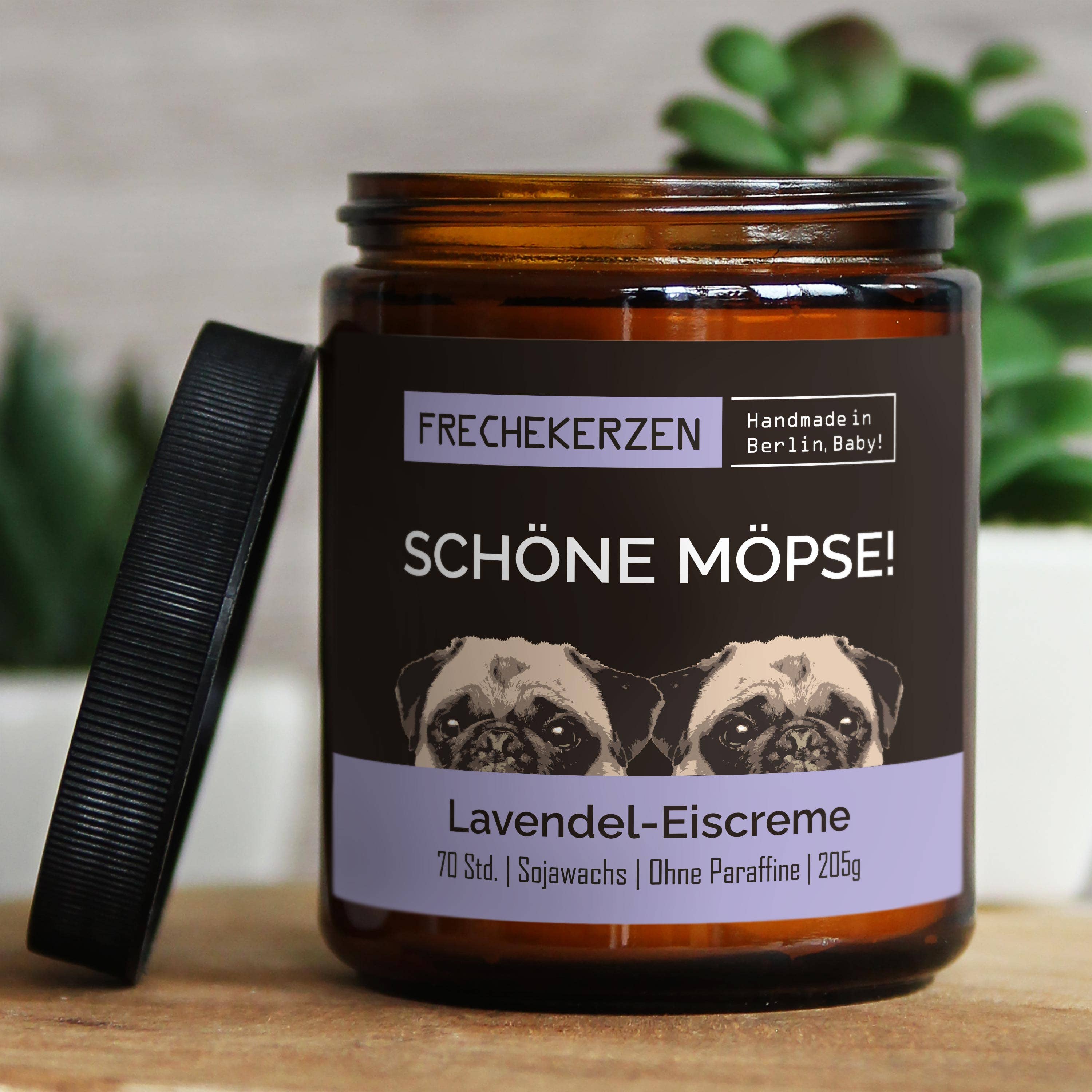 mysoy‎® Duftkerzen-Manufaktur – Großhandel Kerze im Glas / gefüllte Kerze – Duftkerze mit Spruch | schöne möpse!| Geschenk Soja8