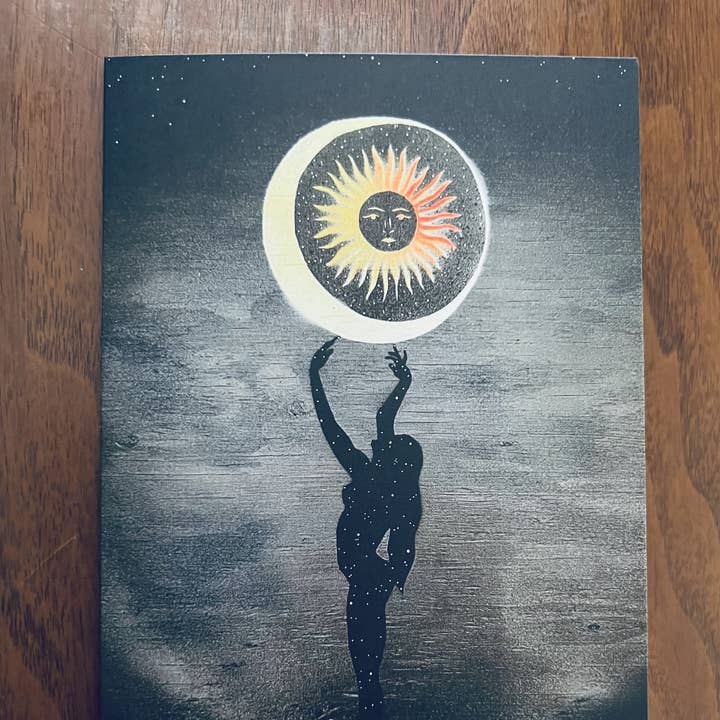 Solstice Goddess lifts the Sun and Moon Greeting Card for wholesale by Beeswag Creations