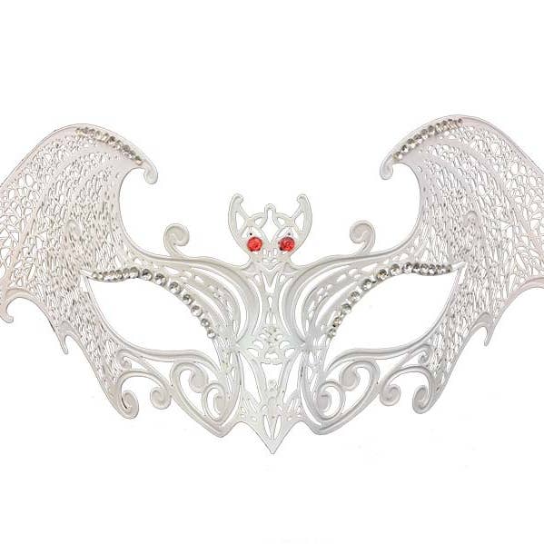KBW Global Corp. - Wholesale Costume - Unisex - White Bat Wing Laser Cut Mask0