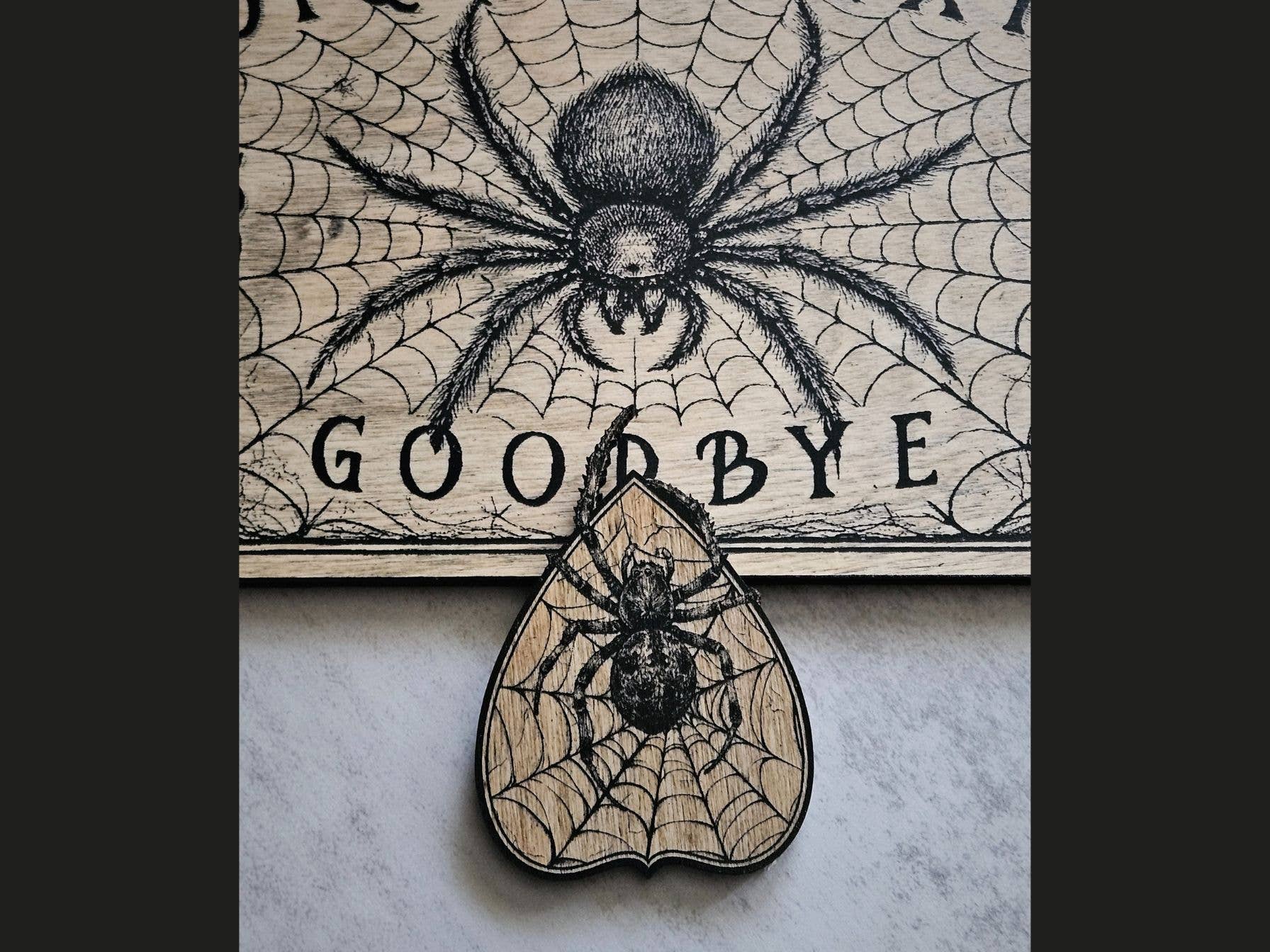 Ink and Flowers Designs - Wholesale Spirit Board - Spider & Cobweb Spirit Board with Planchette4