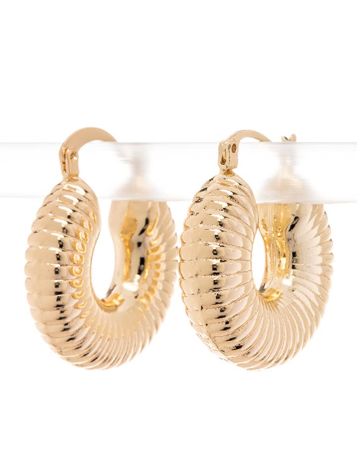 Textured Chunky Round Hoop Earrings for wholesale by Artini Accessories