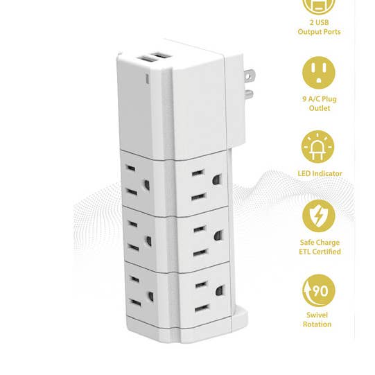 CIAO Tech 9 AC-uitgangen 2 USB voor wholesale door Lifeware Group LLC