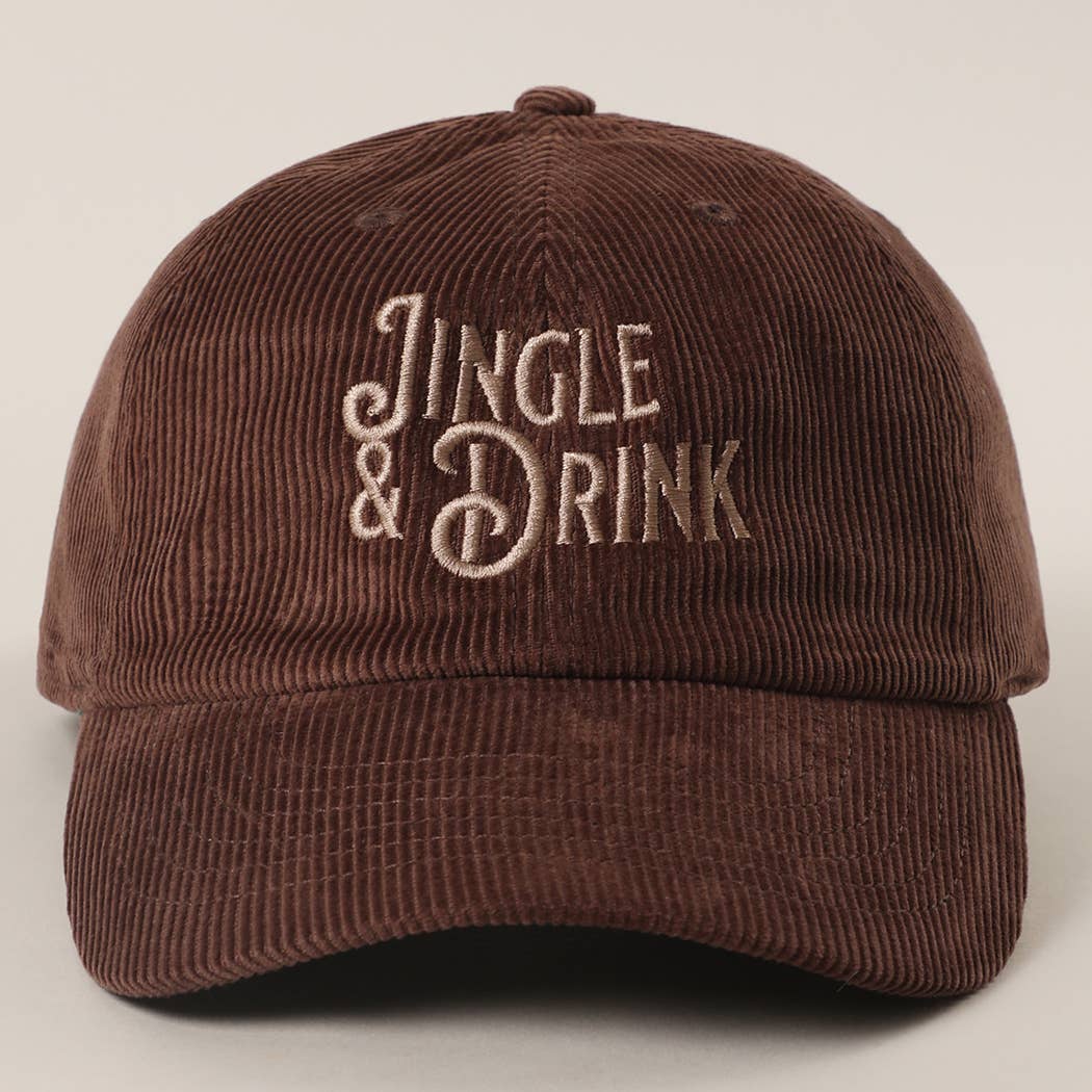 Fashion City – Engroshandel Baseballkasket - Unisex – JINGLE & DRINK Broderet Fløjl Baseball Cap0