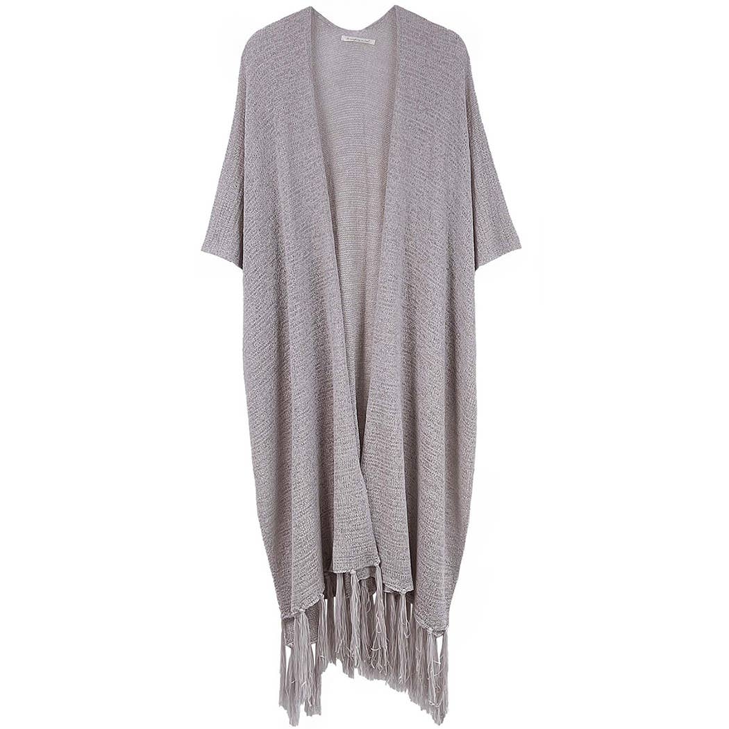 Fashion City - Venta al por mayor Kimono - Mujer - Cárdigan largo de punto con flecos y forro tipo kimono21