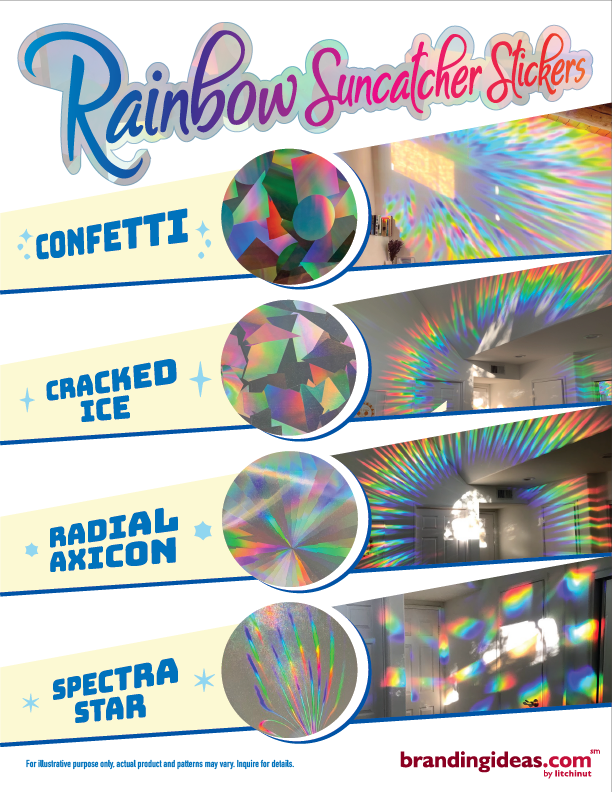 litchinut studios - Wholesale Suncatcher - 4”x4” Custom Suncatcher Rainbow Maker Sticker2