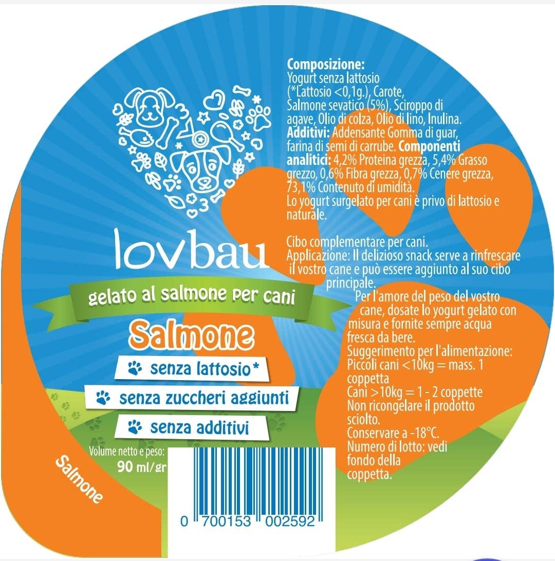 Lovbau srl - Wholesale Pet Food - Dog - Frozen yogurt for dogs carrots and Colddog salmon 90 gr. 0