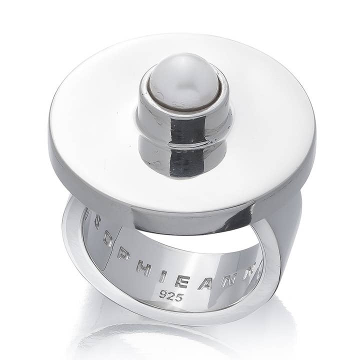Disc Ring With Pearl for wholesale by Sophie Anna