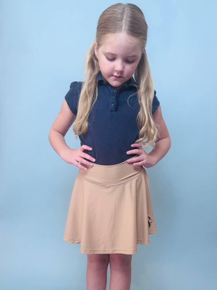 Kid's Uniform High Waisted Performance Athletic Skirt for wholesale by My Petite & Me