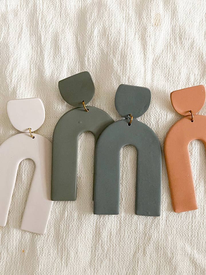 Classic Arches | Handmade Clay Earrings for wholesale by The Nothing Is Wasted Shop