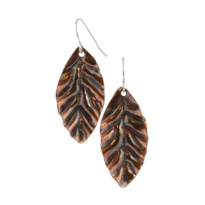 Sincerely Sarah - Wholesale Dangle Earrings - Copper Leaves Earrings0