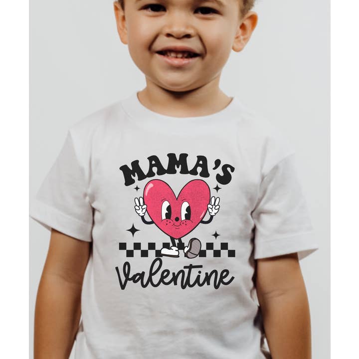 Mama’s Valentine Retro Toddler Tee for wholesale by Painted Skies