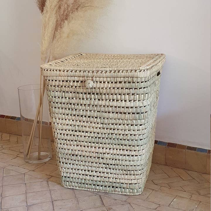 Opbergmand van geweven palmblad - Straw Trunk - Opbergruimte voor wholesale door libitiishop