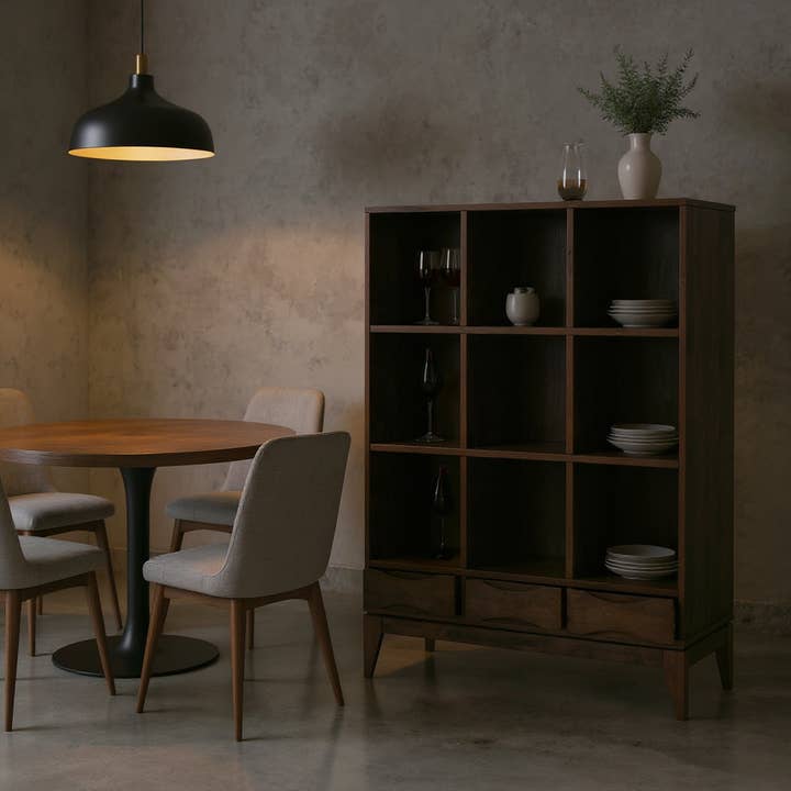 HOMYCASA DESIGN INC - Wholesale Cabinet - Cube Storage with Drawers - Walnut Brown8