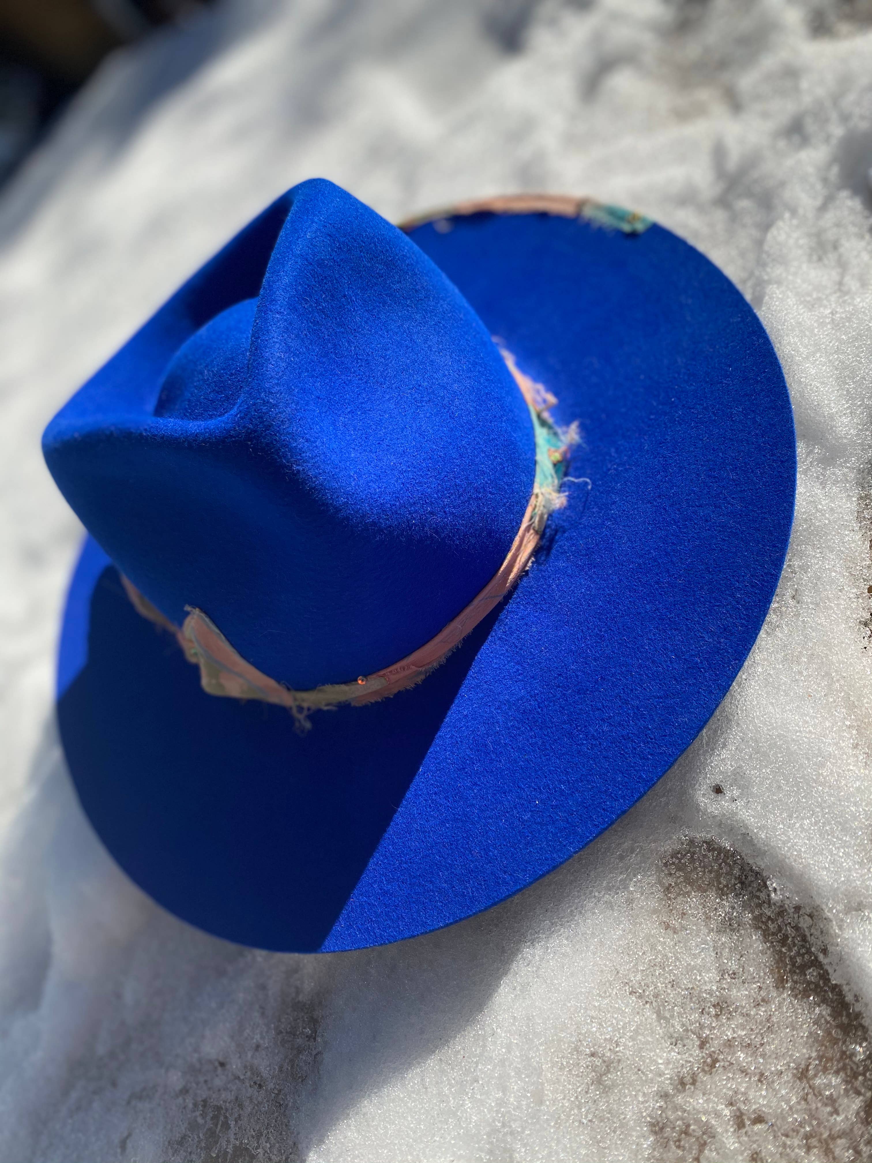 ByVlada - Vendita all'ingrosso Fedora - Donna - Jasper Fedora Blu Reale da Donna in Feltro di Pelo di Coniglio6