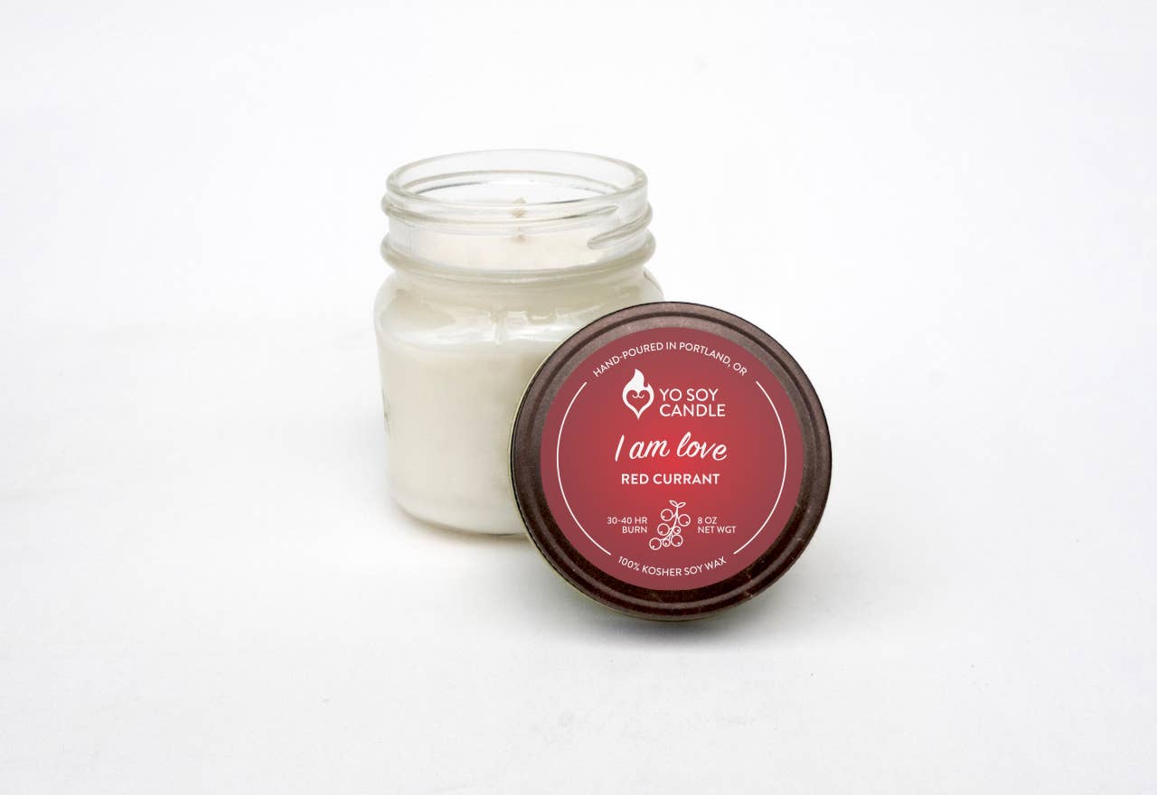 Yo Soy Candle - Wholesale Jar/Filled Candle - I AM LOVE : Red Currant Soy Candle1