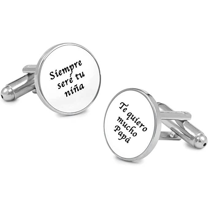 Gemelos de Boda: Siempre seré tu niña+Te quiero papá -Blanco para venta al por mayor de Beclosetoyou