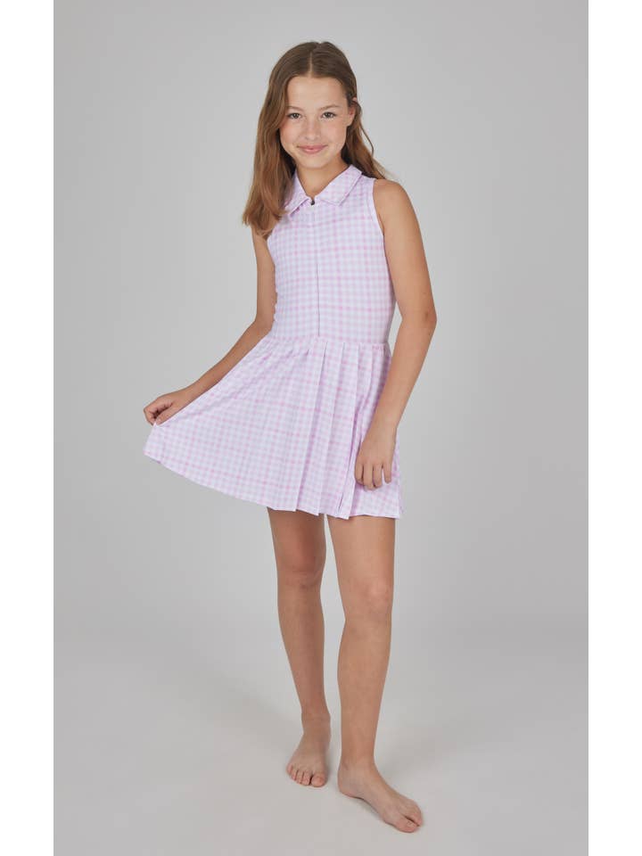 90 Degree by Reflex & Yogalicious - Wholesale Athletic Dress - Kids - Girls Sip Up Pleated Tennis Dress with Inner Short9