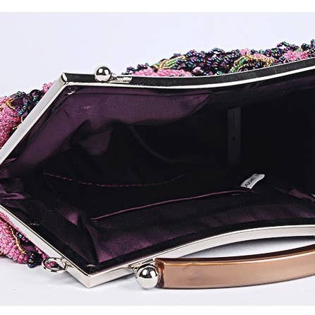 PEACH ACCESSORIES - Wholesale Clutch Bag - Women's - Floral Beaded Evening Clutch Bag A0006