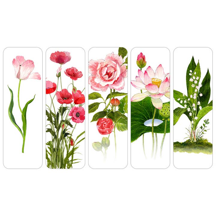 Pink Posies - Bokmärken - Set om 5 för wholesale av Felix Doolittle