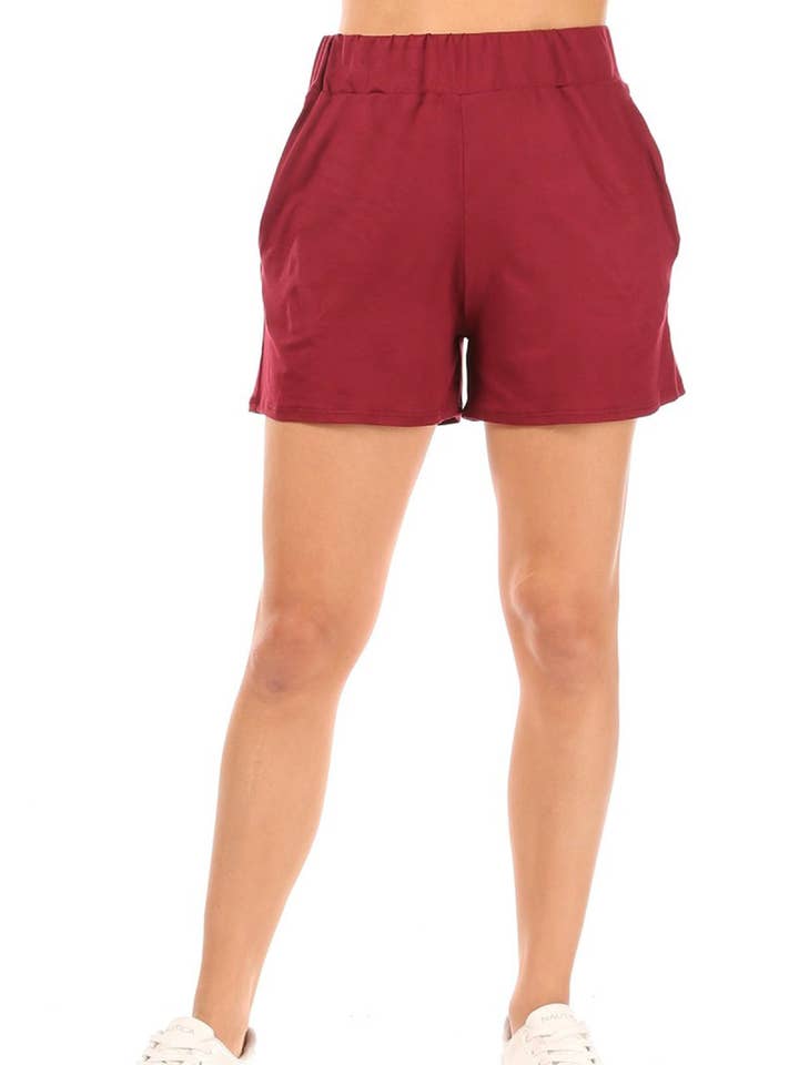 Women's Casual High Waist Basic Solid Pull On Shorts Pants for wholesale by MOA COLLECTION