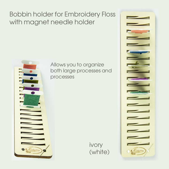 Embroidery craft - Wholesale Embroidery/cross-stitch supplies - Embroidery bobbin holder with magnet and 20 thread slots2