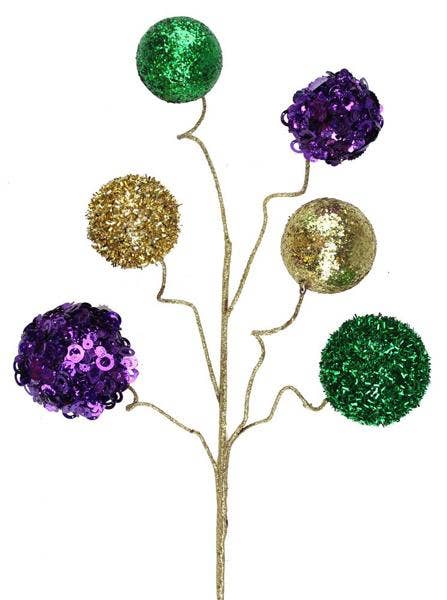 RC Home Decor - Wholesale Christmas Decoration - 20" V Glitter/Sequin Ball Spray - Purple, Green, Gold Mardi Gras Decoration0