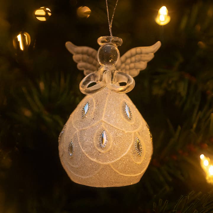 Light Up Angel Ornament w/ Jewels for wholesale by GeoCentral