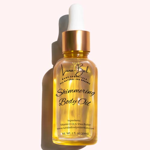 Huile pour le corps chatoyante pour la vente par Luna-Bel Body Essentials