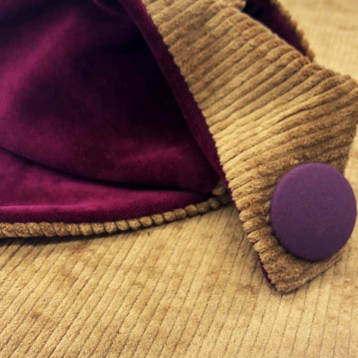 Wishproject - Wholesale Scarf - Women's - Triangular scarf | corduroy | cognac & burgundy2