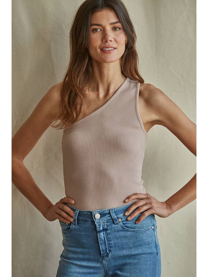 By Together - Wholesale Knit Top - Women's - L5540 | Knit Sweater One Shoulder Fitted Ribbed Crop Top3