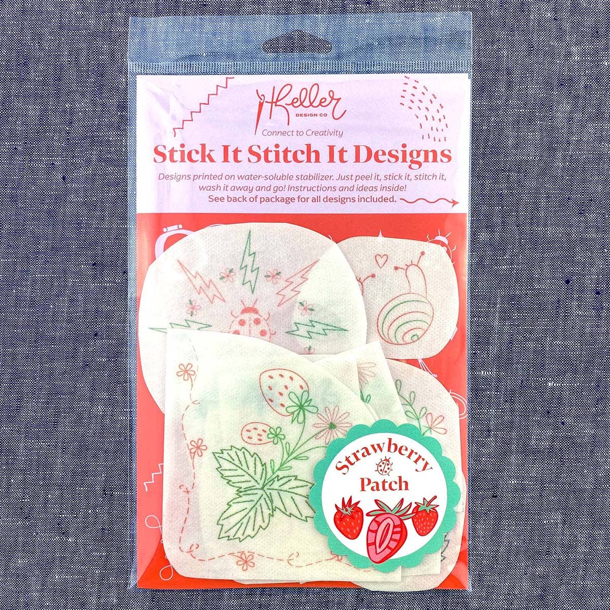 Keller Design Co. - Wholesale Embroidery/Cross Stitch Supplies - Stick It Stitch It Water Soluble Embroidery Patterns-Strawberry Patch12