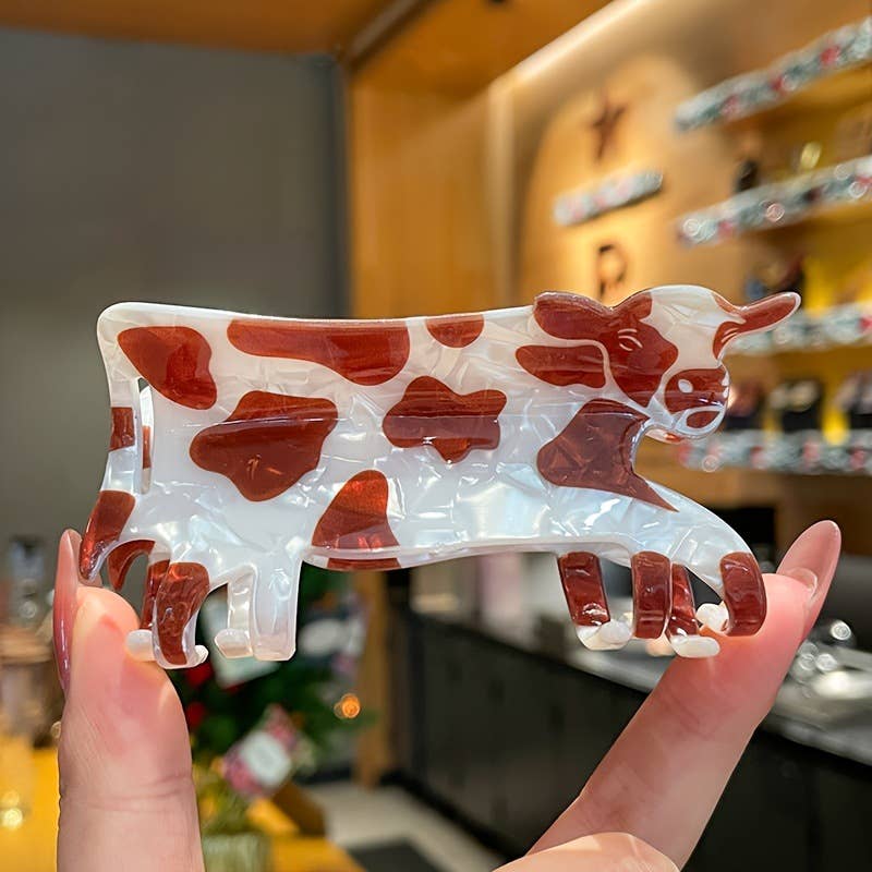 SoapElenGlen - Wholesale Hair Clip - Women's - Cute Cow - Shaped Animal Hair Claw Clips 1