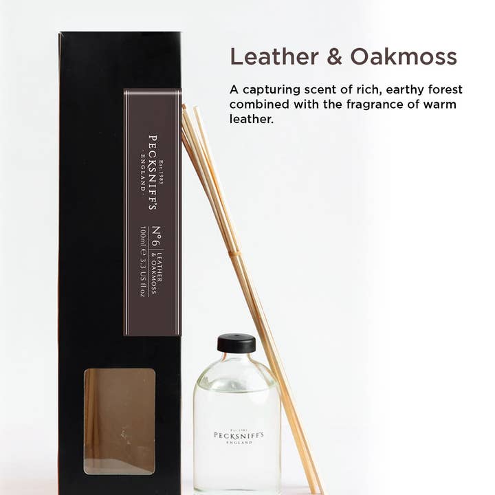 Pecksniffs läder- och ekmossdiffusor | 100ml/3.38 Fl Oz för wholesale av Prestige Beauty Boutique